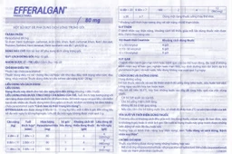 Bột sủi Efferalgan 80mg UPSA SAS giảm đau, hạ sốt (12 gói)