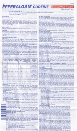 Viên sủi Efferalgan Codeine giảm đau cấp tính mức độ trung bình (10 vỉ x 4 viên)