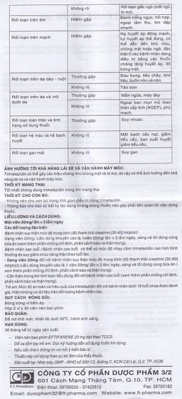 Thuốc Eftifarene Dược 3-2 hỗ trợ điều trị đau thắt ngực ổn định (2 vỉ x 30 viên)