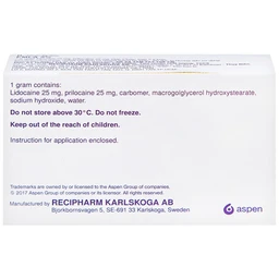 Thuốc Emla 5% Aspen gây tê bề mặt da (5 tuýp x 5g)