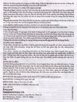 Thuốc Emzinc Emcure bổ sung kẽm, trị tiêu chảy (10 vỉ x 10 viên)