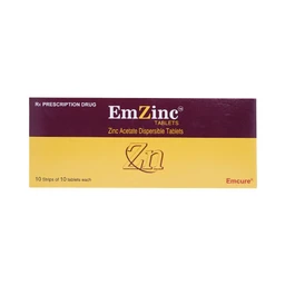 Thuốc Emzinc Emcure bổ sung kẽm, trị tiêu chảy (10 vỉ x 10 viên)