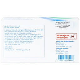 Hỗn dịch uống men vi sinh Enterogermina 2 tỷ/5ml điều trị rối loạn tiêu hóa (2 vỉ x 10 ống)
