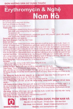 Kem bôi da Erythromycin & Nghệ Nam Hà điều trị mụn nhọt, trứng cá (10g)