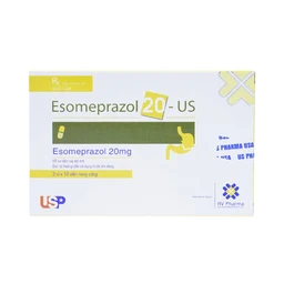 Thuốc Esomeprazol 20-US điều trị trào ngược dạ dày (3 vỉ x 10 viên)