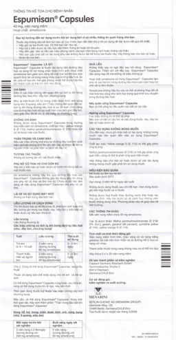 Thuốc Espumisan điều trị các triệu chứng đầy hơi, chướng bụng (2 vỉ x 25 viên)