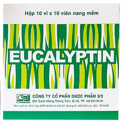 Thuốc Eucalyptin Dược 3/2 sát trùng đường hô hấp (10 vỉ x 10 viên)