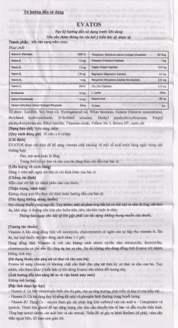 Thuốc Evatos Celogen Pharma bổ sung Vitamin, chất khoáng và một số acid amin (6 vỉ x 10 viên)