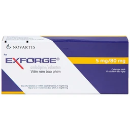 Thuốc Exforge 5mg/80mg Novartis điều trị tăng huyết áp vô căn (2 vỉ x 14 viên)