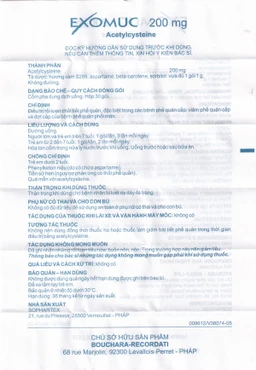 Cốm Exomuc Bouchara điều trị rối loạn chất tiết phế quản (30 gói)