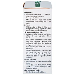 Siro Farzincol Pharmedic điều trị thiếu kẽm (90ml)