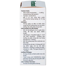 Siro Farzincol Pharmedic điều trị thiếu kẽm (90ml)