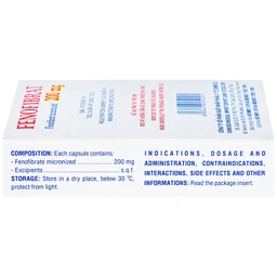 Thuốc Fenofibrate 200mg Domesco điều trị rối loạn lipoprotein huyết (3 vỉ x 10 viên)