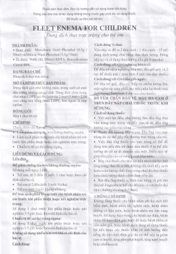 Dung dịch thụt trực tràng Fleet Enema For Children giảm chứng táo bón không thường xuyên (66ml)
