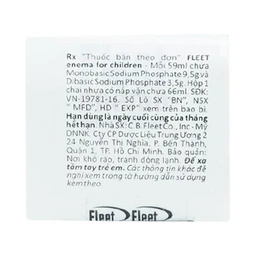 Dung dịch thụt trực tràng Fleet Enema For Children giảm chứng táo bón không thường xuyên (66ml)