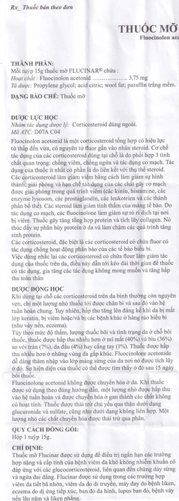 Thuốc mỡ Flucinar Jelfa điều trị viêm da (15g)