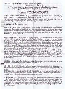 Kem Fobancort Cream điều trị vảy nến, viêm da do nhiễm khuẩn (5g)