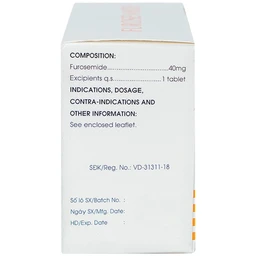 Thuốc Furosemide Mekophar điều trị phù, tăng huyết áp (10 vỉ x 30 viên)
