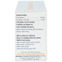 Thuốc Furosemide Mekophar điều trị phù, tăng huyết áp (10 vỉ x 30 viên)
