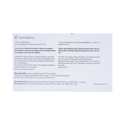 Thuốc Galvus Met 50mg/1000mg Novartis hỗ trợ điều trị đái tháo đường típ 2 (6 vỉ x 10 viên)