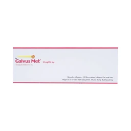 Thuốc Galvus Met 50mg/850mg Novartis hỗ trợ điều trị đái tháo đường típ 2 (6 vỉ x 10 viên)