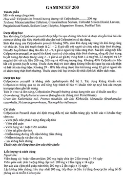 Thuốc Gamincef 200 Maxim điều trị viêm phổi, viêm phế quản, viêm họng (2 vỉ x 10 viên)