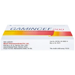 Thuốc Gamincef 200 Maxim điều trị viêm phổi, viêm phế quản, viêm họng (2 vỉ x 10 viên)