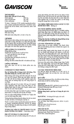 Hỗn dịch Gaviscon Reckitt Benckiser điều trị trào ngược dạ dày, thực quản (24 gói x 10ml)