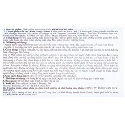 Viên uống hỗ trợ tăng cường tuần hoàn não Ginkgo Biloba 60mg Nature's Bounty (60 viên)