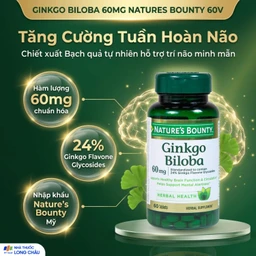 Viên uống hỗ trợ tăng cường tuần hoàn não Ginkgo Biloba 60mg Nature's Bounty (60 viên) 2