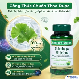 Viên uống hỗ trợ tăng cường tuần hoàn não Ginkgo Biloba 60mg Nature's Bounty (60 viên) 4