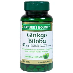 Viên uống hỗ trợ tăng cường tuần hoàn não Ginkgo Biloba 60mg Nature's Bounty (60 viên)