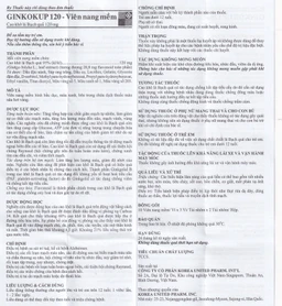 Thuốc Ginkokup 120 United điều trị bệnh sa sút trí tuệ, kể cả bệnh Alzheimer (6 vỉ x 10 viên)