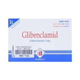 Thuốc Glibenclamid Domesco điều trị đái tháo đường không phụ thuộc insulin típ 2 (5 vỉ x 20 viên)