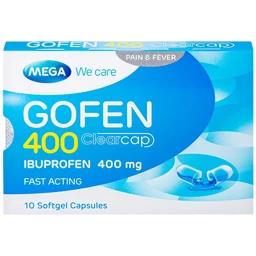 Thuốc Gofen 400 MEGA We care điều trị hạ sốt, giảm đau (5 vỉ x 10 viên)