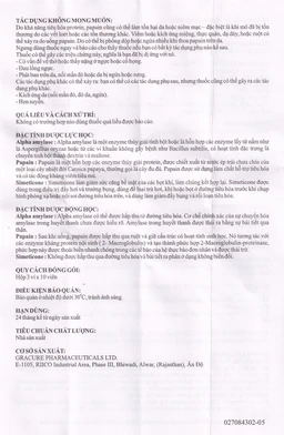 Thuốc Grazyme Gracure điều trị khó tiêu, tức bụng, đầy hơi (3 vỉ x 10 viên)