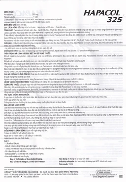Thuốc Hapacol 325 DHG điều trị đau đầu, đau nửa đầu, đau răng (10 vỉ x 10 viên)