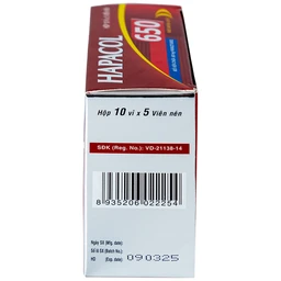 Thuốc Hapacol 650 DHG giảm đau, hạ sốt (10 vỉ x 5 viên)