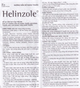 Thuốc Helinzole 20mg SPM điều trị viêm loét dạ dày, tá tràng (3 vỉ x 8 viên)