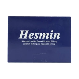 Thuốc Hesmin 500mg Glomed điều trị các triệu chứng và dấu hiệu của suy tĩnh mạch và bệnh trĩ (10 vỉ x 10 viên)