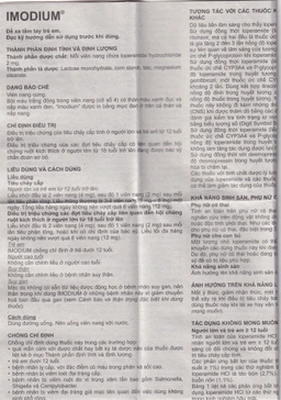 Thuốc Imodium 2mg Janssen điều trị tiêu chảy cấp (25 vỉ x 4 viên)