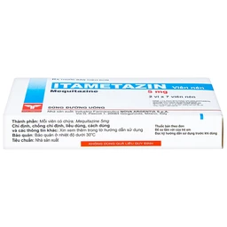 Viên nén Itametazin 5mg Nova Argentia điều trị hen do phấn hoa, viêm mũi dị ứng, viêm kết mạc (2 vỉ x 7 viên)