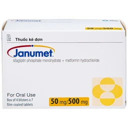 Viên nén Janumet 50mg/500mg MSD điều trị đái tháo đường típ 2 (4 vỉ x 7 viên)