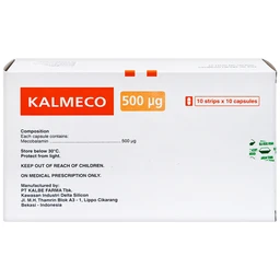 Viên nang Kalmeco 500µg Kalbe điều trị các bệnh thần kinh ngoại biên do thiếu hụt vitamin B12 (10 vỉ x 10 viên) 