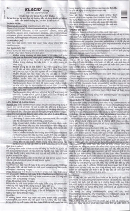 Viên nén Klacid 250mg Abbott điều trị viêm amidan, viêm tai giữa, viêm xoang cấp (1 vỉ x 10 viên)