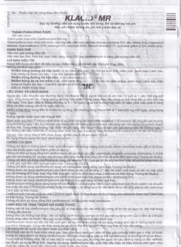 Viên nén Klacid MR 500mg Abbott điều trị nhiễm trùng đường hô hấp (1 vỉ x 5 viên)