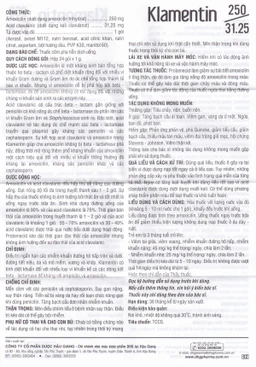 Cốm pha hỗn dịch uống Klamentin 250/31.25 DHG Pharma điều trị nhiễm khuẩn đường hô hấp, đường tiết niệu (24 gói) 