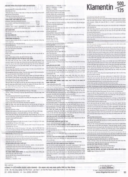 Thuốc Klamentin 500/125 DHG Pharma điều trị viêm xoang, viêm tai giữa, viêm phế quản (3 vỉ x 4 viên)