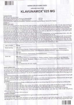 Thuốc Klavunamox 625mg Atabay điều trị nhiễm khuẩn đường hô hấp, da và mô mềm (3 vỉ x 5 viên)