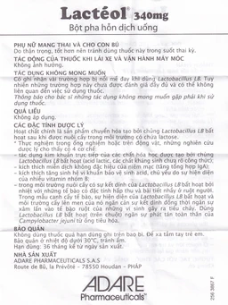 Bột pha hỗn dịch uống Lactéol 340mg điều trị tiêu chảy (10 gói)